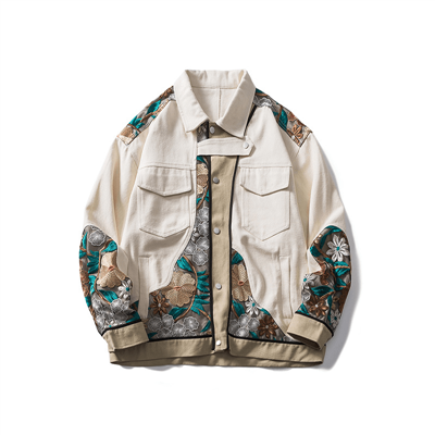 Veste en toile patchwork pour hommes