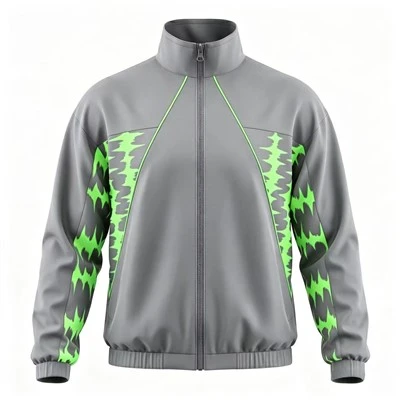 Men's Fluorescent Green Print Track Jacket best