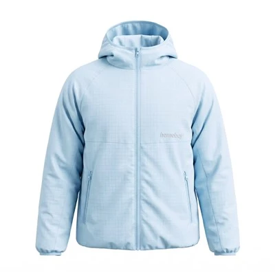 Veste à capuche isolée légère pour femme de coloris bleu